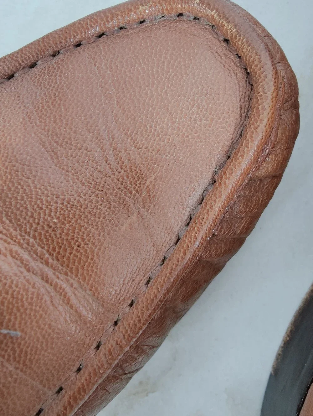 VTG French Shriner Men's Brown Leather Tassel Loafers Moc Toe, Sz 11